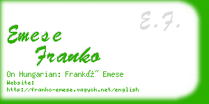 emese franko business card